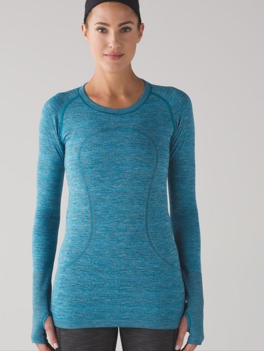 Lululemon Swiftly Tech Long Sleeve Crewneck With Thumbholes Indian Ocean Sz 10
